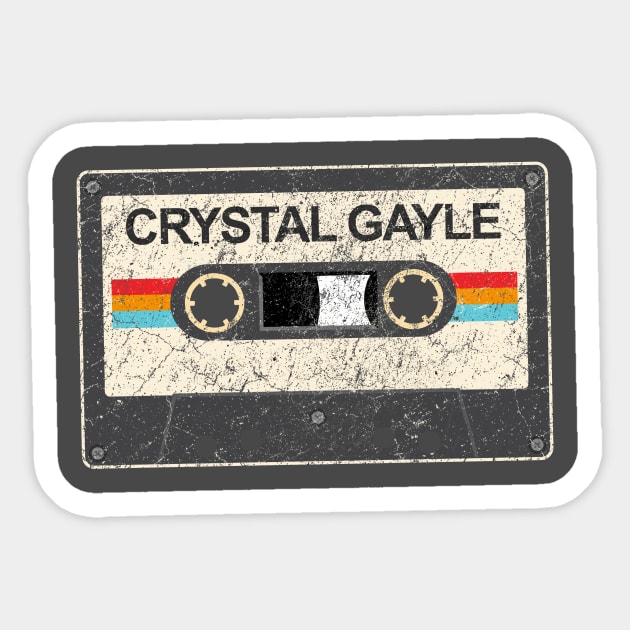 kurniamarga vintage cassette tape Crystal Gayle Sticker by kurniamarga.artisticcolorful